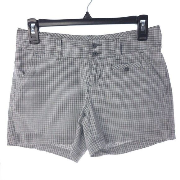 Columbia Gray White Check Shorts Womens Size 4 - Picture 1 of 9